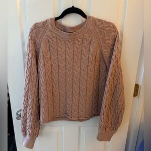 J.Crew 100% Cotton Cable Knit Pink Sweater